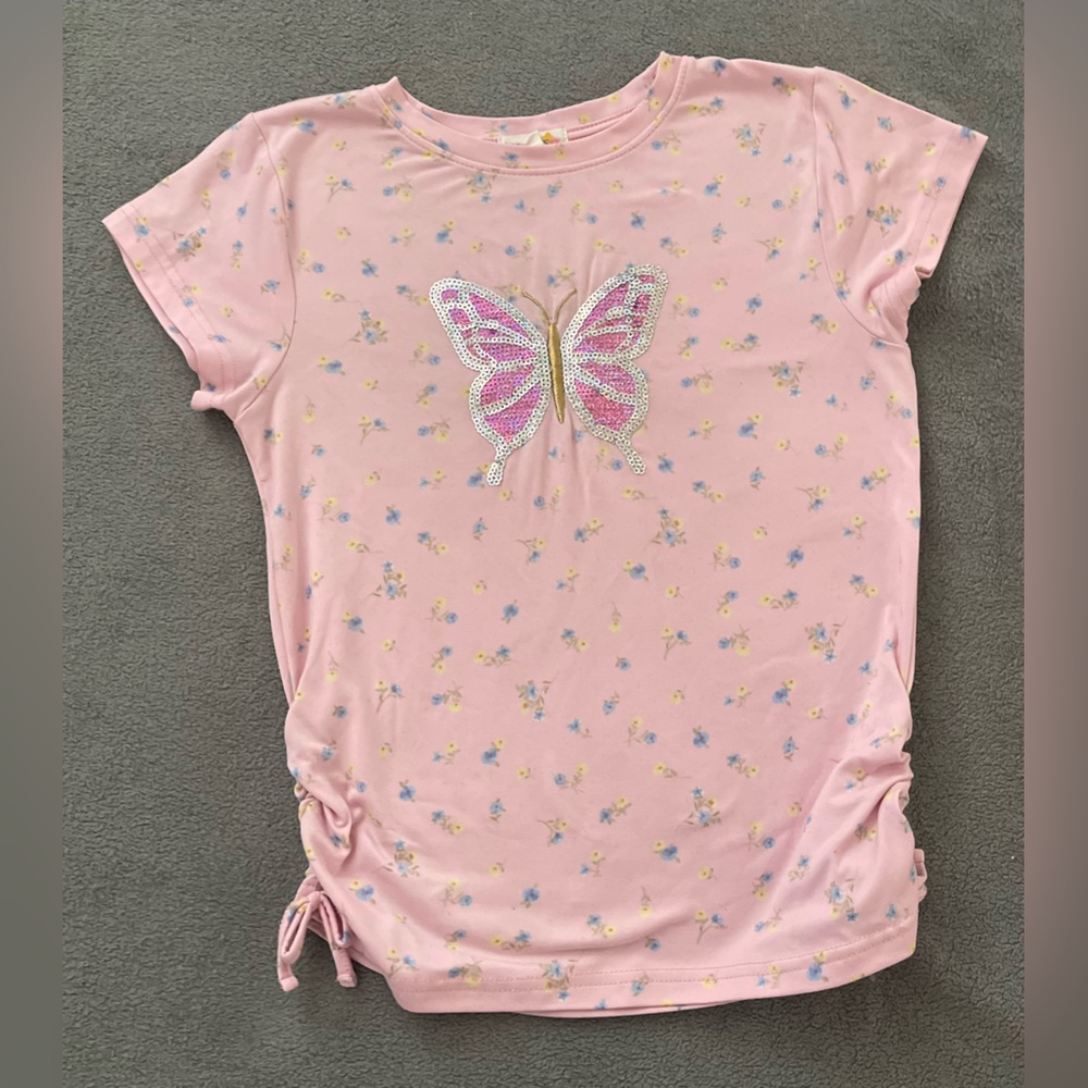 Pink Butterfly Kids Top